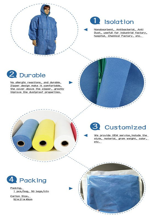 Trajes disponibles encapuchados libres de gérmenes del trabajo con SGS ISO9001 TUV aprobado