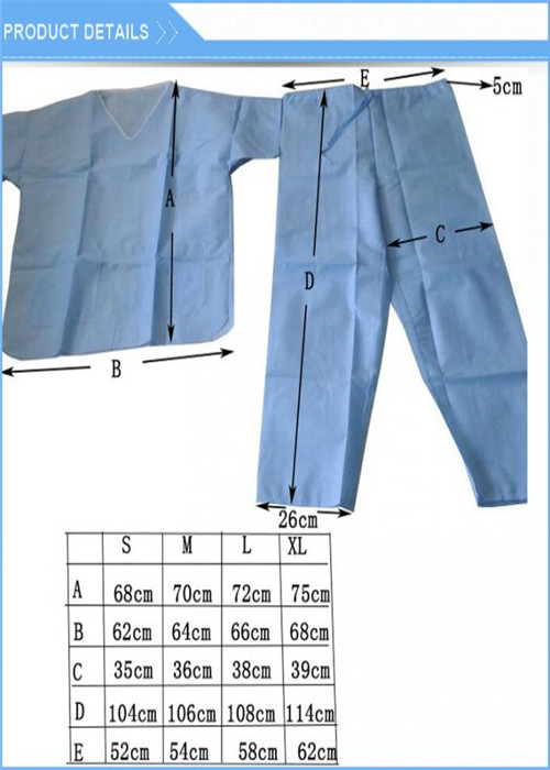 El cortocircuito envuelve el traje disponible de la bata de la marina de guerra, médico friega el traje ISO aprobado
