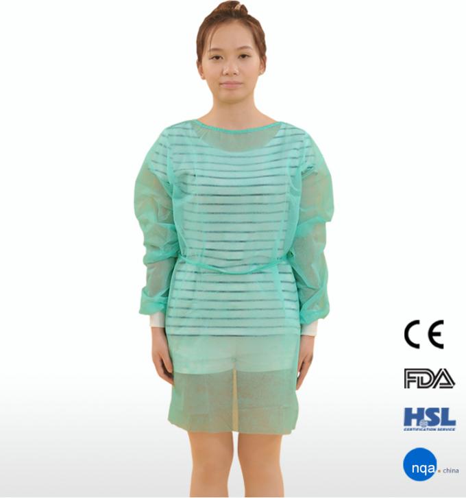 Vestido no tejido no reutilizable del aislamiento del precio de fÃ¡brica con el puÃ±o hecho punto