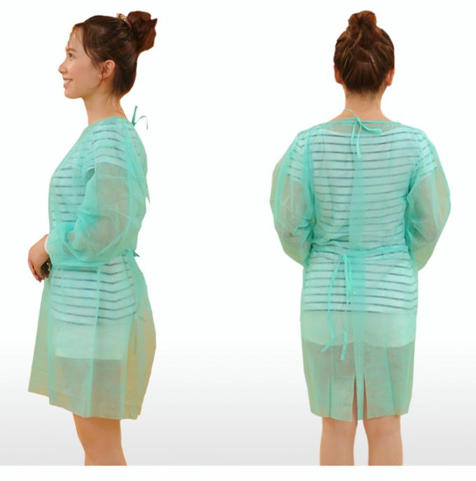 Vestido no tejido no reutilizable del aislamiento del precio de fÃ¡brica con el puÃ±o hecho punto