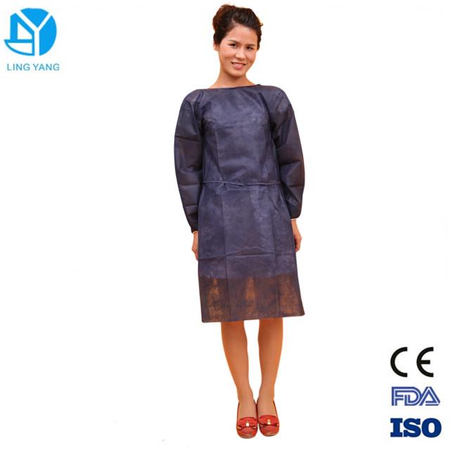 Altos vestidos médicos disponibles protectores con tamaño de S-5XL y la pulsera elástico
