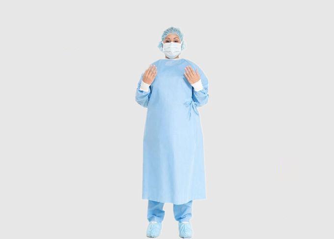 Ropa protectora médica material del SMS con el puño trasero/elástico lleno