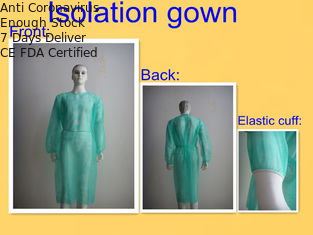 Vestidos médicos disponibles SMS PP del hospital material con el cuello redondo