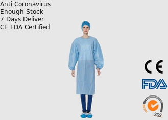 Médico disponible del color azul friega respirable con el material de SMS
