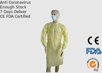 Ropa médica disponible grande, vestidos del aislamiento del amarillo del examen de la seguridad
