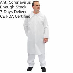 Vestidos pacientes disponibles modificados para requisitos particulares del examen, capa impermeable del laboratorio del blanco