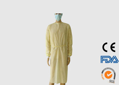 Ropa médica disponible hecha punto de los puños, batas disponibles amarillas