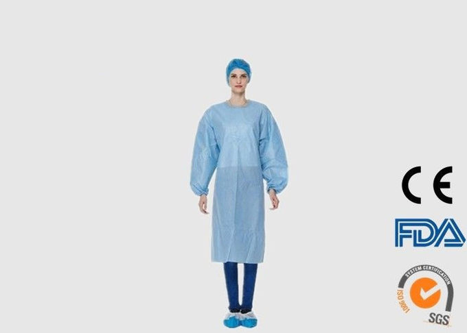 Médico disponible del color azul friega respirable con el material de SMS